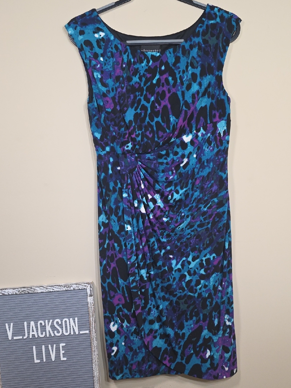 Connected Apparel Abstract Dress - Sleeveless - Ruched Sheath Waist